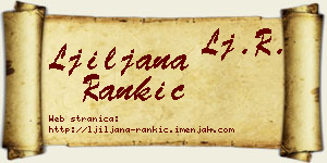 Ljiljana Rankić vizit kartica
